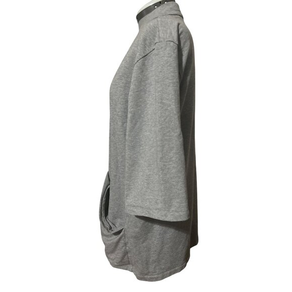 Pure Jill Womens Open Front Short Sleeve Cardigan With Pockets Gray L - Picture 2 of 8